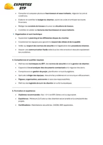 fiche de poste conducteur de travaux pdf
