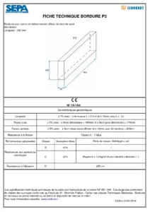 bordure p3 fiche technique