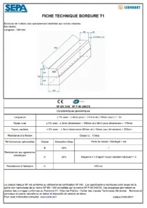 bordure t1 fiche technique