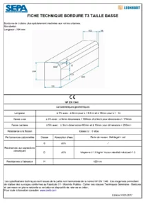 bordure t3 basse fiche technique