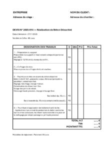exemple devis béton désactivé