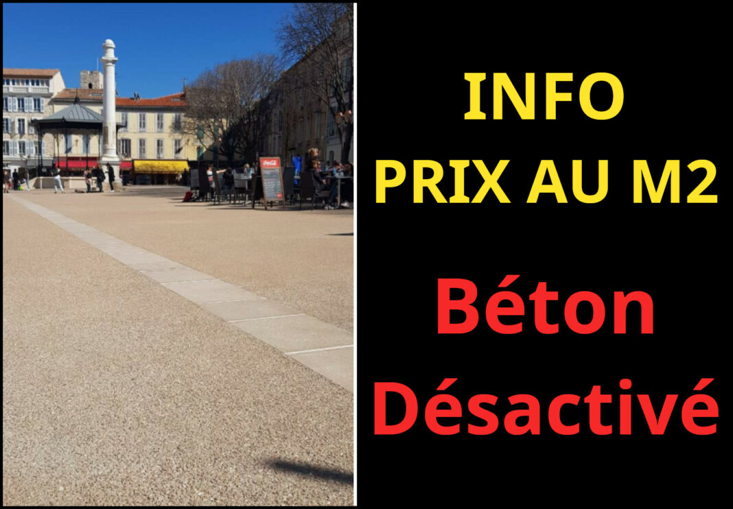 prix d un béton désactivé au m2