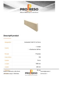 fiche technique bordure p2 pierre