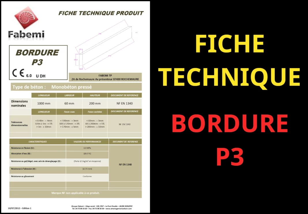 fiche technique bordure p3