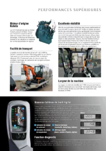 mini pelle kubota u27-4 fiche technique