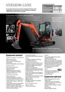 mini pelle kubota u27-4 fiche technique