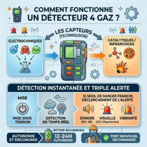 fonctionnement détecteur 4 gaz